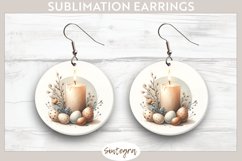 Easter Candle v1 Round Earrings Sublimation Product Image 1
