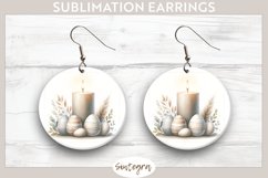 Easter Candle v2 Round Earrings Sublimation Product Image 1