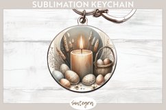 Easter Candle v4 Round Keychain Sublimation Product Image 1