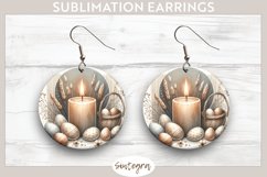 Easter Candle v4 Round Earrings Sublimation Product Image 1