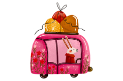 Spring Bunny Floral Illustration Set Product Image 2