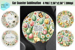 Spring Easter Car Coaster Sublimation Product Image 1