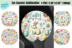Spring Easter Car Coaster Sublimation Product Image 1