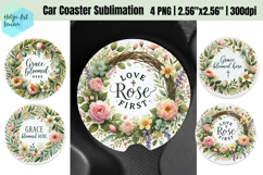 Spring Easter Car Coaster Sublimation Product Image 1