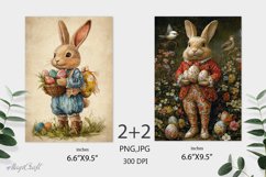 Happy Easter Card| Retro Easter design Cards|bunny| eggs Product Image 1