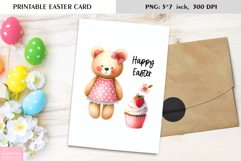 Cute Watercolor Animal |Happy Easter Card|Printable Card Product Image 1