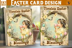 Happy Easter card | Cute Girl | Retro Easter Product Image 1