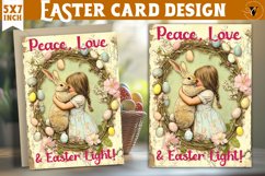 Happy Easter card | Cute Girl | Retro Easter Product Image 1