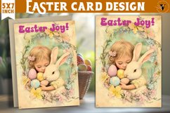 Happy Easter card | Cute Girl | Retro Easter Product Image 1