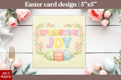 Springtime Joy Card Cute Easter Card Faux applique style Product Image 1