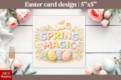 Spring magic Card Cute Easter Card Faux applique style Product Image 1