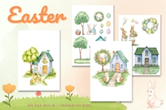Easter Bunny Card Flower Rabbit Greeting Printable Card_64 Product Image 1