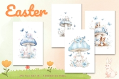 Easter Bunny Card Flower Rabbit Greeting Printable Card_47 Product Image 1