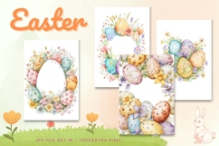 Easter Bunny Card Flower Rabbit Greeting Printable Card_56 Product Image 1