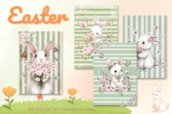 Easter Bunny Card Flower Rabbit Greeting Printable Card_11 Product Image 1