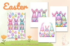Easter Bunny Card Flower Rabbit Greeting Printable Card_10 Product Image 1