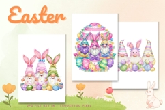 Easter Bunny Card Flower Rabbit Greeting Printable Card_108 Product Image 1