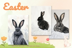 Easter Bunny Card Flower Rabbit Greeting Printable Card_119 Product Image 1