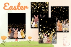 Easter Bunny Card Flower Rabbit Greeting Printable Card_109 Product Image 1