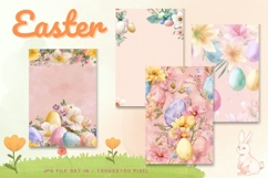 Easter Bunny Card Flower Rabbit Greeting Printable Card_30 Product Image 1