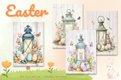 Easter Bunny Card Flower Rabbit Greeting Printable Card_31 Product Image 1