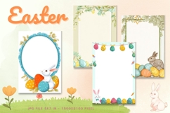Easter Bunny Card Flower Rabbit Greeting Printable Card_39 Product Image 1