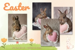 Easter Bunny Card Flower Rabbit Greeting Printable Card_113 Product Image 1
