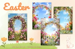 Easter Bunny Card Flower Rabbit Greeting Printable Card_48 Product Image 1