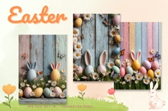 Easter Bunny Card Flower Rabbit Greeting Printable Card_110 Product Image 1