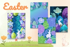 Easter Bunny Card Flower Rabbit Greeting Printable Card_28 Product Image 1