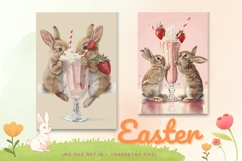 Easter Bunny Card Flower Rabbit Greeting Printable Card_123 Product Image 1