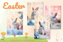 Easter Bunny Card Flower Rabbit Greeting Printable Card_19 Product Image 1