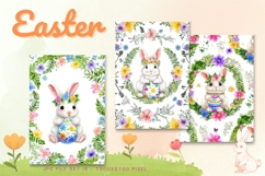 Easter Bunny Card Flower Rabbit Greeting Printable Card_109 Product Image 1