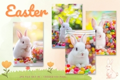 Easter Bunny Card Flower Rabbit Greeting Printable Card_45 Product Image 1