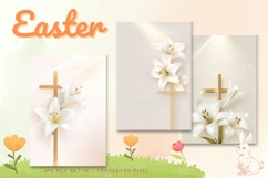Easter Bunny Card Flower Rabbit Greeting Printable Card_115 Product Image 1