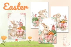 Easter Bunny Card Flower Rabbit Greeting Printable Card_15 Product Image 1