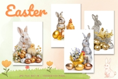 Easter Bunny Card Flower Rabbit Greeting Printable Card_17 Product Image 1