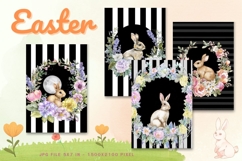 Easter Bunny Card Flower Rabbit Greeting Printable Card_7 Product Image 1