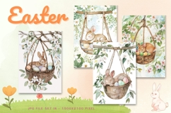 Easter Bunny Card Flower Rabbit Greeting Printable Card_26 Product Image 1