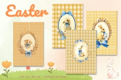Easter Bunny Card Flower Rabbit Greeting Printable Card_2 Product Image 1