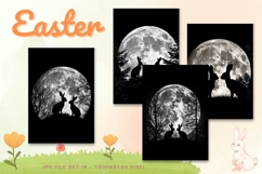 Easter Bunny Card Flower Rabbit Greeting Printable Card_34 Product Image 1