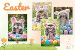 Easter Bunny Card Flower Rabbit Greeting Printable Card_45 Product Image 1