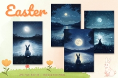 Easter Bunny Card Flower Rabbit Greeting Printable Card_72 Product Image 1