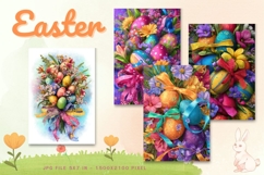 Easter Bunny Card Flower Rabbit Greeting Printable Card_37 Product Image 1