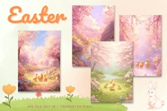 Easter Bunny Card Flower Rabbit Greeting Printable Card_13 Product Image 1
