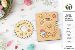 3D Easter Card Laser Cut. Easter Greeting Card SVG Product Image 1