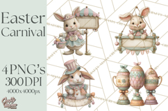 Easter Carnival Clipart, Pastel Carnival Booths Png Product Image 1