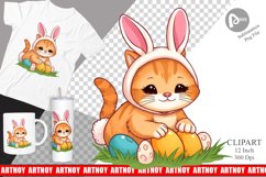Easter Cat Clipart Product Image 1