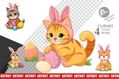 Easter Cat Clipart Product Image 1