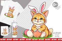 Easter Cat Clipart Product Image 1